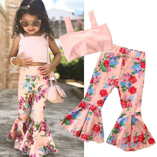 2019 new baby floral outfits set ins girls bow sling flower print flare pants 2pcs/set fashion kids clothing, White
2019 new baby floral outfits set ins girls bow sling flower print flare pants 2pcs/set fashion kids clothing, White