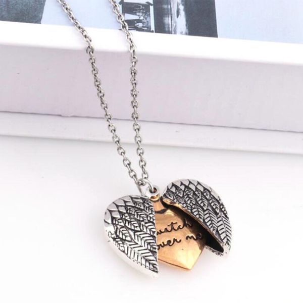 new arrival angel wings heart shaped watch over me letter pendant necklace vintage style women fashion jewelry drop shipping, Silver
new arrival angel wings heart shaped watch over me letter pendant necklace vintage style women fashion jewelry drop shipping, Silver