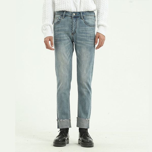 men's jeans male japan korea style streetwear vintage denim trousers lovers clothes pants men slim fit hem casual ankle-length pant, Blue
men's jeans male japan korea style streetwear vintage denim trousers lovers clothes pants men slim fit hem casual ankle-length pant, Blue