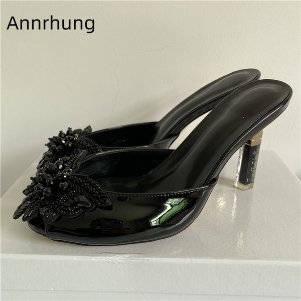 sweet crystal flower decor slippers women carved letter lip-stick high heels open toe rhinestone party shoes woman, Black
sweet crystal flower decor slippers women carved letter lip-stick high heels open toe rhinestone party shoes woman, Black