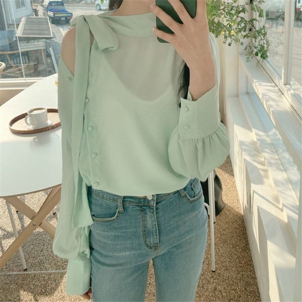 alien kitty korean chic elegant lace up loose puff sleeve chiffon shirt 2020 gentle all match women slim casual blouses, White
alien kitty korean chic elegant lace up loose puff sleeve chiffon shirt 2020 gentle all match women slim casual blouses, White