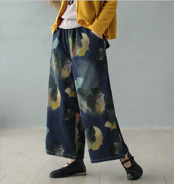 spring denim jeans women retro printed loose washed bleached elastic wasit drawstring female wide leg full-length pants tide, Blue
spring denim jeans women retro printed loose washed bleached elastic wasit drawstring female wide leg full-length pants tide, Blue