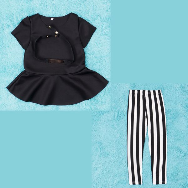 мода baby kid girl летние наряды черный топ футболка с коротким рукавом + полосатые брюки+пояс 3шт комплект одежды 2-11т, White
мода baby kid girl летние наряды черный топ футболка с коротким рукавом + полосатые брюки+пояс 3шт комплект одежды 2-11т, White