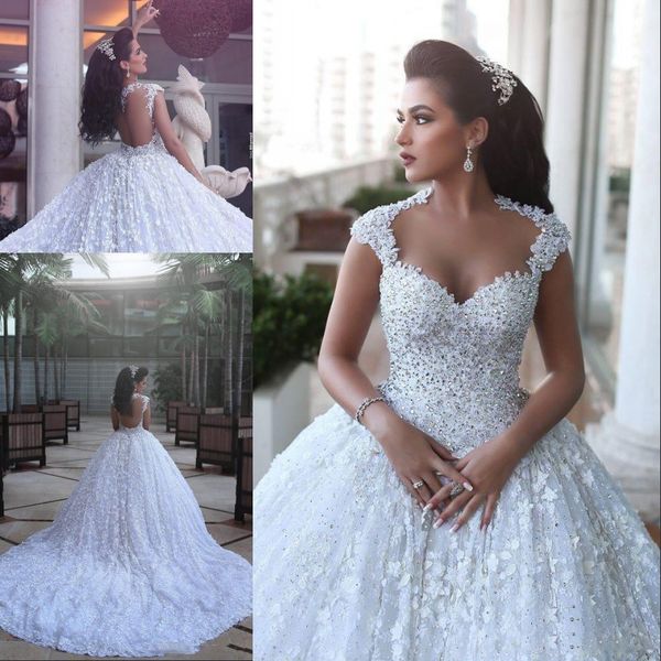 vestidos de noiva 2020 luxury arabic ball gown wedding dresses capped sleeves backless sequins handmade 3d floral cathedral bridal gowns, White
vestidos de noiva 2020 luxury arabic ball gown wedding dresses capped sleeves backless sequins handmade 3d floral cathedral bridal gowns, White