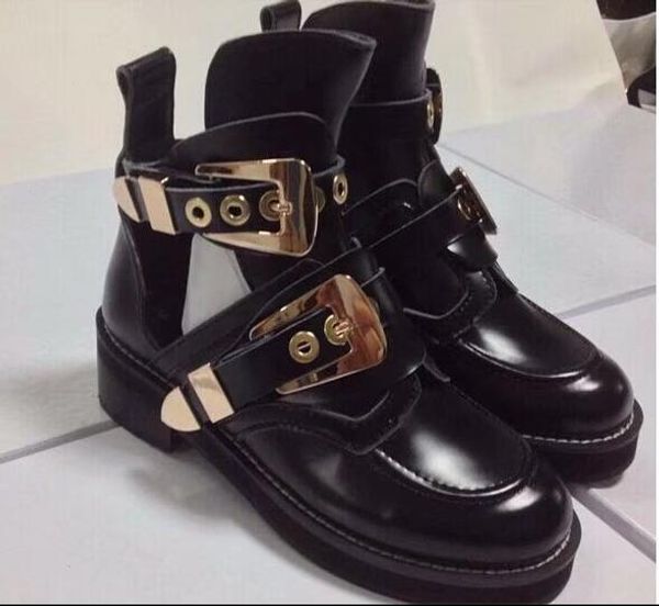 2020 new star style short boots women 100% leather belt buckle motorcycle hollow boots casual shoes a160, Black
2020 new star style short boots women 100% leather belt buckle motorcycle hollow boots casual shoes a160, Black