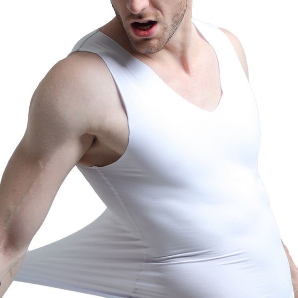 men' ice silk seamless vest v-neck sports sleeveless bottom thin section sleeveless summer vest tees male tank sa-8, White;black
men' ice silk seamless vest v-neck sports sleeveless bottom thin section sleeveless summer vest tees male tank sa-8, White;black