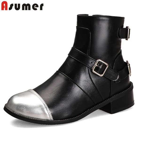 asumer 2020 new arrival ankle boots women round toe buckle zip low heels casual shoes fashion autumn winter boots woman, Black
asumer 2020 new arrival ankle boots women round toe buckle zip low heels casual shoes fashion autumn winter boots woman, Black