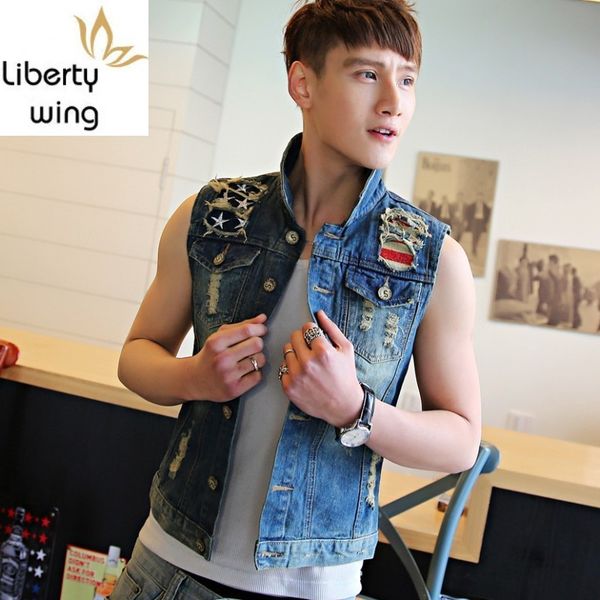 men's vests slim male jeans vest spring autumn fashion hole ripped sleeveless casual personalized biker mens jacket harajuku plus size, Black;white
men's vests slim male jeans vest spring autumn fashion hole ripped sleeveless casual personalized biker mens jacket harajuku plus size, Black;white