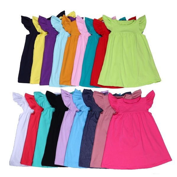 летние детские платья девушки флаттер рукав 100% туника ребенка одежды бутик одежды для детей равнины мути цвета, Red;yellow 
летние детские платья девушки флаттер рукав 100% туника ребенка одежды бутик одежды для детей равнины мути цвета, Red;yellow