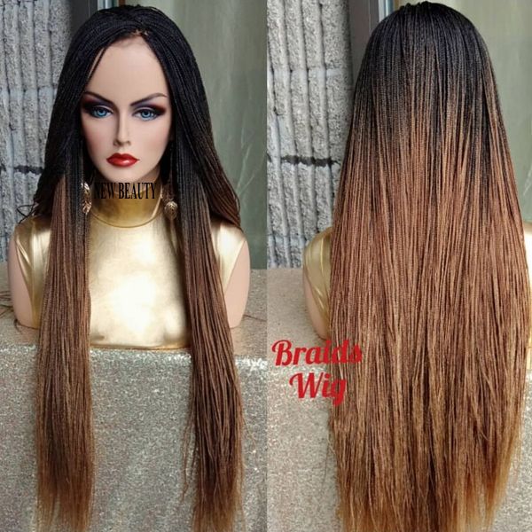 2019 new fashion ombre brown micro braided wigs with baby hair long braids wigs glueless synthetic lace front wig for black women
2019 new fashion ombre brown micro braided wigs with baby hair long braids wigs glueless synthetic lace front wig for black women