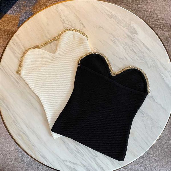 tank women woman's chain decoration tube knitted shirt ladies slim tank crop, White
tank women woman's chain decoration tube knitted shirt ladies slim tank crop, White