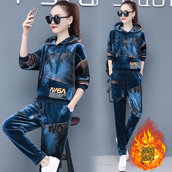 plus size velvet two 2 piece set tracksuit for women warm thick outfits hoodies pant suit 2019 winter new clothing matching sets, White
plus size velvet two 2 piece set tracksuit for women warm thick outfits hoodies pant suit 2019 winter new clothing matching sets, White