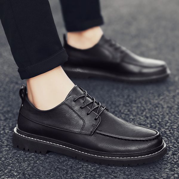 men's leather casual flat shoes male leisure elastic band non-slip shoes spring black design style lace up oxfords men
men's leather casual flat shoes male leisure elastic band non-slip shoes spring black design style lace up oxfords men