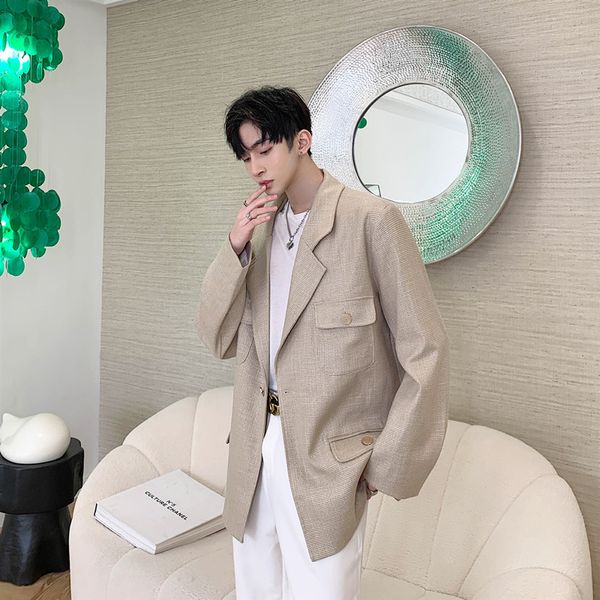 spring autumn male bright silk champagne suit coat outerwear men vintage casual loose suit blazer jacket overcoat, White;black
spring autumn male bright silk champagne suit coat outerwear men vintage casual loose suit blazer jacket overcoat, White;black