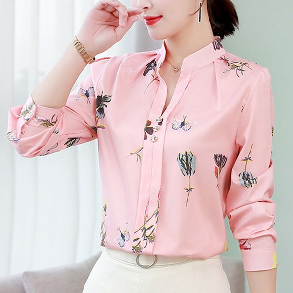 large size 5xl women's blouse casual blouse office chiffon shirts mujer de moda women's pink shirts spring autumn women, White
large size 5xl women's blouse casual blouse office chiffon shirts mujer de moda women's pink shirts spring autumn women, White