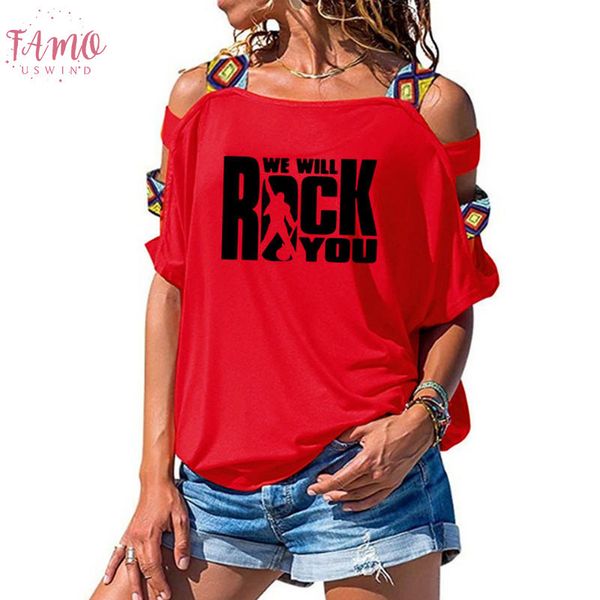 we will rock you women t shirt summer queen rock band t shirt short sleeve cotton rock roll womens hollow, White
we will rock you women t shirt summer queen rock band t shirt short sleeve cotton rock roll womens hollow, White