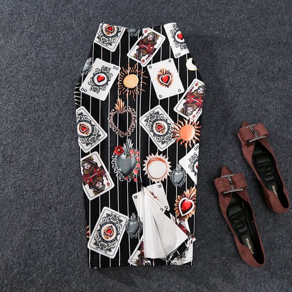 2019 new-coming women pencil skirt high stretch personality playing card printed midi slip hip skirt female, Black
2019 new-coming women pencil skirt high stretch personality playing card printed midi slip hip skirt female, Black
