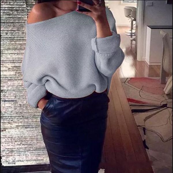 off shoulder women sweaters 2018 ladies jumper slash neck long sleeve pullover loose casual knitwear, White;black
off shoulder women sweaters 2018 ladies jumper slash neck long sleeve pullover loose casual knitwear, White;black