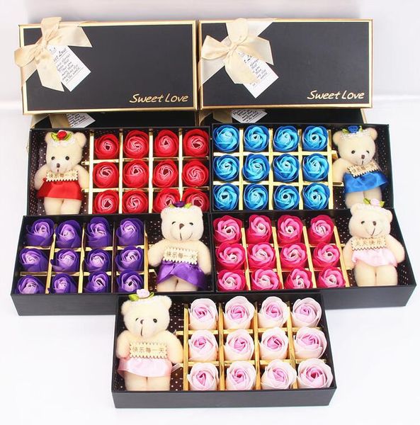 12pcs/box romantic rose soap flower with little cute bear doll great valentine's day gifts/ wedding gift/birthday gift
12pcs/box romantic rose soap flower with little cute bear doll great valentine's day gifts/ wedding gift/birthday gift