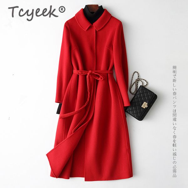 tcyeek vintage winter coat women clothes 2019 korean elegant wool coat + belt ladies long woolen jacket fit casaco feminino 1800, Black
tcyeek vintage winter coat women clothes 2019 korean elegant wool coat + belt ladies long woolen jacket fit casaco feminino 1800, Black