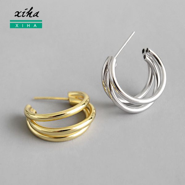 xiha real 925 sterling silver multi layered gold hoop earrings for women piercing trendy korean earings fashion jewelry 2020, Golden;silver
xiha real 925 sterling silver multi layered gold hoop earrings for women piercing trendy korean earings fashion jewelry 2020, Golden;silver
