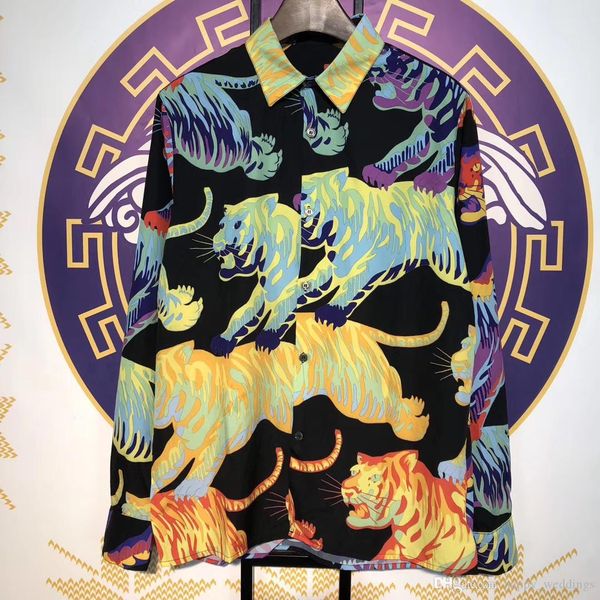 2019 version full tigers printed women men long sleeve shirts hiphop streetwear men cotton casual shirts, White;black
2019 version full tigers printed women men long sleeve shirts hiphop streetwear men cotton casual shirts, White;black