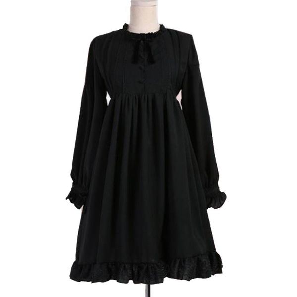 japanese sweet kawaii lolita dress women long sleeve stand collar bowknot vintage victorian gothic clothes princess party dress, Black;gray
japanese sweet kawaii lolita dress women long sleeve stand collar bowknot vintage victorian gothic clothes princess party dress, Black;gray