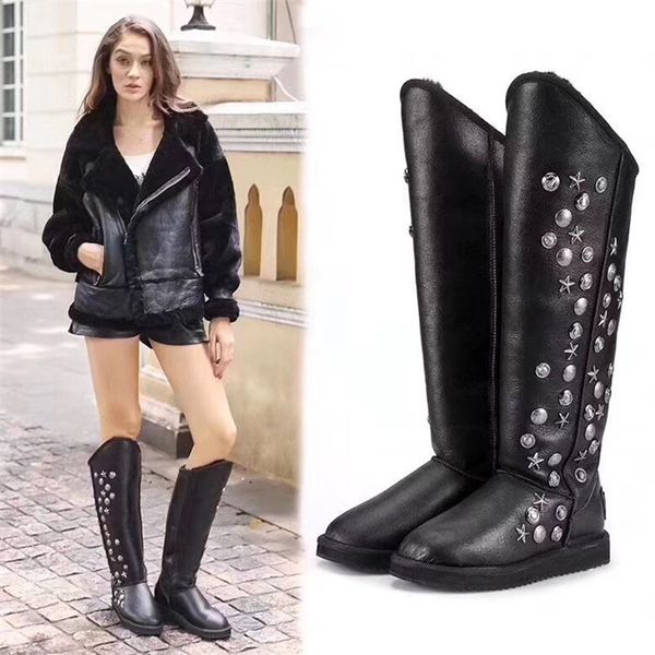 british style luxury design rivet high snow boots over the knee waterproof riding boots plus velvet thick boots size 35-40 01, Black
british style luxury design rivet high snow boots over the knee waterproof riding boots plus velvet thick boots size 35-40 01, Black