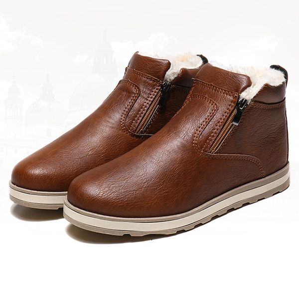 men winter warm boots casual shoes men fashion plush snow boots ankle boots fur leather footwear, Black
men winter warm boots casual shoes men fashion plush snow boots ankle boots fur leather footwear, Black