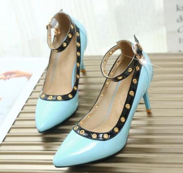 2019 rivet women's shoes in spring and autumn with new style high heel fine heel pointed end@72, Black
2019 rivet women's shoes in spring and autumn with new style high heel fine heel pointed end@72, Black