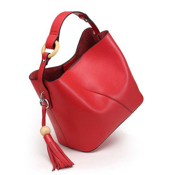 designer-new cowhide lady bag bucket bag, simple tassel lady bag with one shoulder
designer-new cowhide lady bag bucket bag, simple tassel lady bag with one shoulder