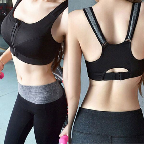 women push up sports fitness bra padded zipper gym athletic running sports yoga shirts, White;red
women push up sports fitness bra padded zipper gym athletic running sports yoga shirts, White;red