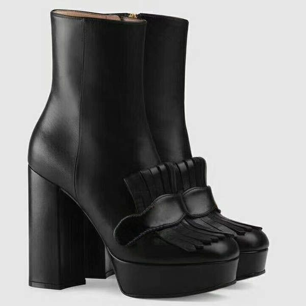 2018 high platform fur boots for women real leather fashion designer women's combat booties female, Black
2018 high platform fur boots for women real leather fashion designer women's combat booties female, Black