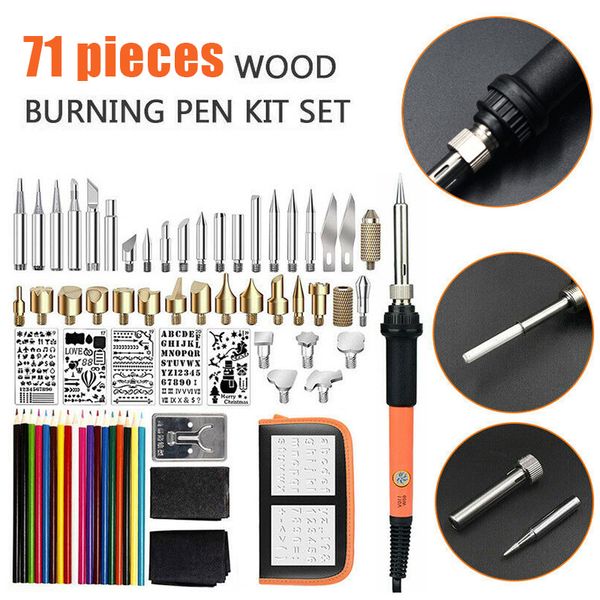 71 pcs/set 110v wood carving pen burning set electric soldering iron set pyrography tools kit jdh99
71 pcs/set 110v wood carving pen burning set electric soldering iron set pyrography tools kit jdh99