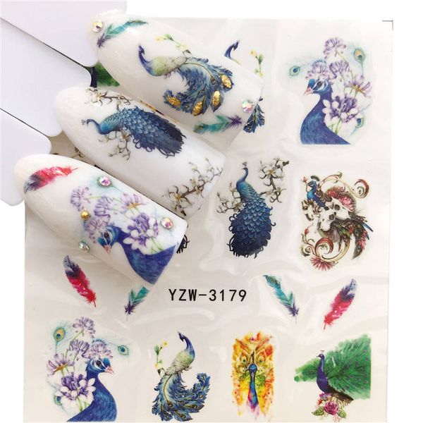 lcj 1 sheet nail art water decal autumn theme nail sliders decor tips peacock pattern sticker for beauty care, Black
lcj 1 sheet nail art water decal autumn theme nail sliders decor tips peacock pattern sticker for beauty care, Black