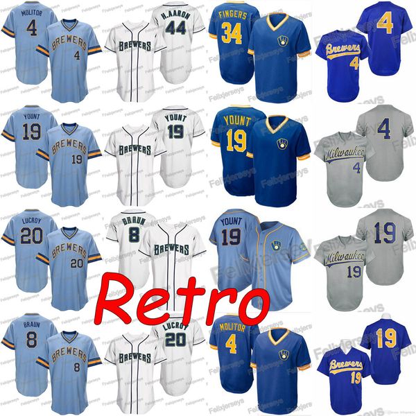 4 paul molitor 19 robin yount ryan braun jonathan lucroy hank aaron rollie fingers baseball jerseys, Blue;black
4 paul molitor 19 robin yount ryan braun jonathan lucroy hank aaron rollie fingers baseball jerseys, Blue;black