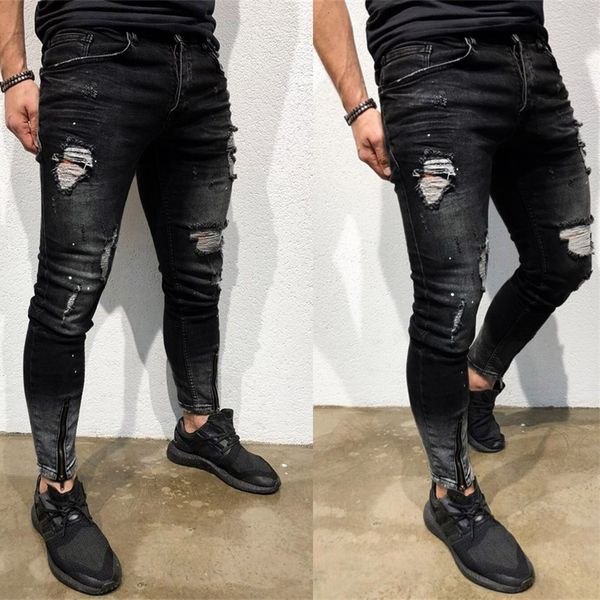 mens skinny stretch denim pants distressed ripped freyed slim hole fit jeans trousers punk pants skinny hip hop jeans, Blue
mens skinny stretch denim pants distressed ripped freyed slim hole fit jeans trousers punk pants skinny hip hop jeans, Blue