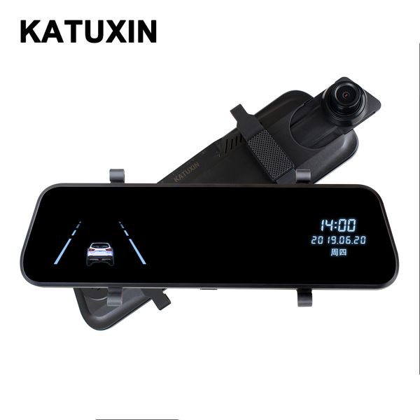 

katuxin h19 streaming media rearview mirror driving recorder 10 inch touch screen 1296p hd night vision reversing image car dvr