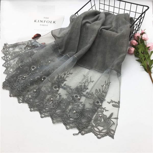 new lace hijab scarf pearl embroider flower lace fashion women scarves and shawls brand wrap soft luxury islamic hijabs, Blue;gray
new lace hijab scarf pearl embroider flower lace fashion women scarves and shawls brand wrap soft luxury islamic hijabs, Blue;gray