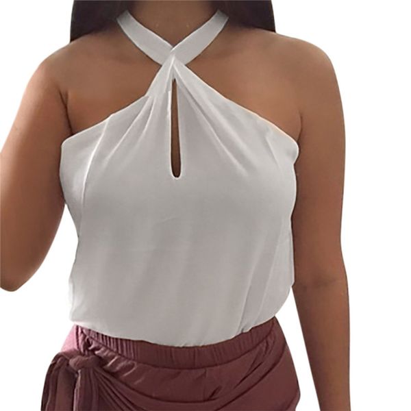 cool in summer women's blouse hanging neck sleeveless halter chiffon shirt pullover wearing vest camisas feminina *, White
cool in summer women's blouse hanging neck sleeveless halter chiffon shirt pullover wearing vest camisas feminina *, White