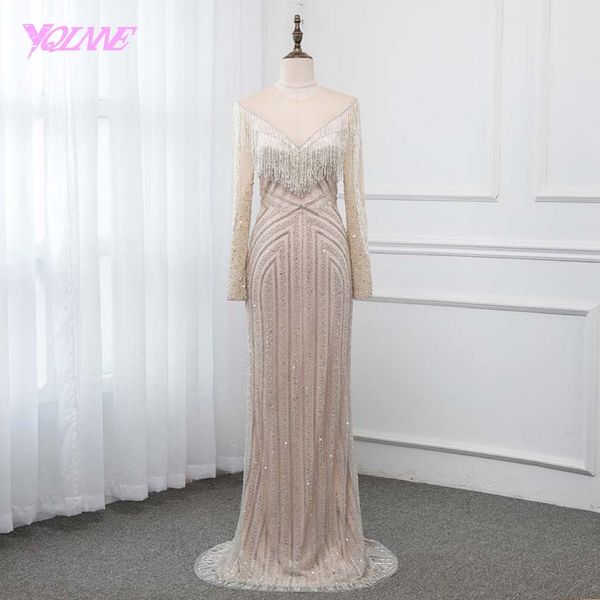 yqlnne collection 2019 long sleeve evening dress illusion beading tassel formal gown pageant dresses evening gown comp, White;black
yqlnne collection 2019 long sleeve evening dress illusion beading tassel formal gown pageant dresses evening gown comp, White;black