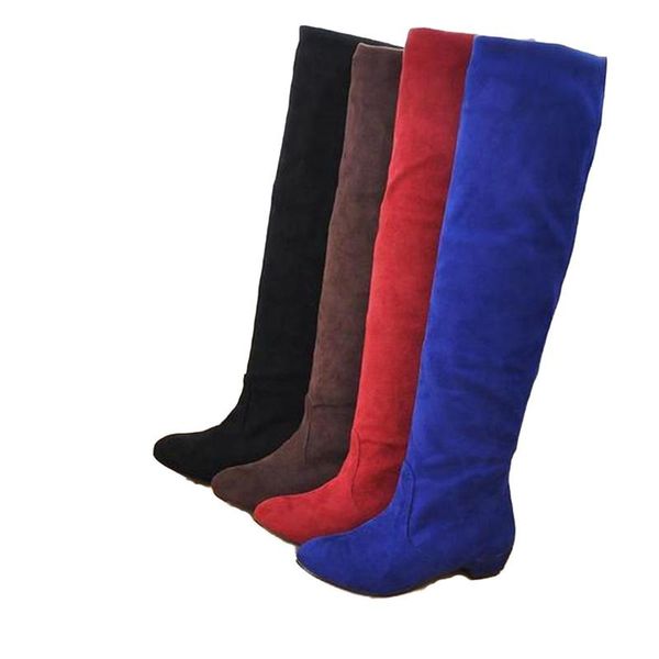 women's boots faux suede over the knee low heel warm boots comfortable thigh high lace-up woman winter shoes quality, Black
women's boots faux suede over the knee low heel warm boots comfortable thigh high lace-up woman winter shoes quality, Black