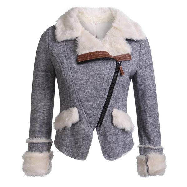 sx women gray turn down collar lambswool outerwear slim winter clothing warm blends female elegant coat, Black;brown
sx women gray turn down collar lambswool outerwear slim winter clothing warm blends female elegant coat, Black;brown