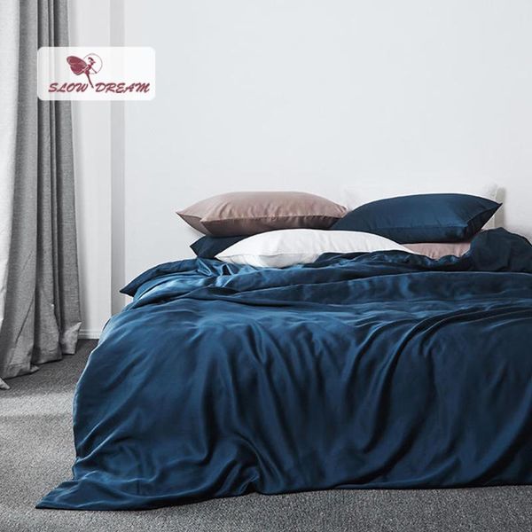slowdream women 100% natural silk noble blue silky bedding set double duvet cover home decor bedspread flat sheet
slowdream women 100% natural silk noble blue silky bedding set double duvet cover home decor bedspread flat sheet