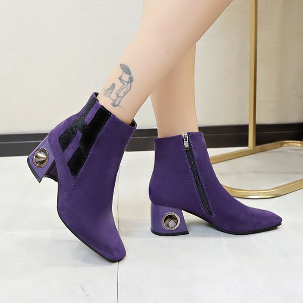 size 35-38 nice new fashion ankle boots women winter spring purple zip shoes woman high heels office ladies career dress boot, Black
size 35-38 nice new fashion ankle boots women winter spring purple zip shoes woman high heels office ladies career dress boot, Black