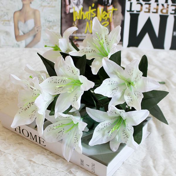 2019 new 10 heads artificial fake silk lilies flower bridal bouquet wedding party decor kli129
2019 new 10 heads artificial fake silk lilies flower bridal bouquet wedding party decor kli129