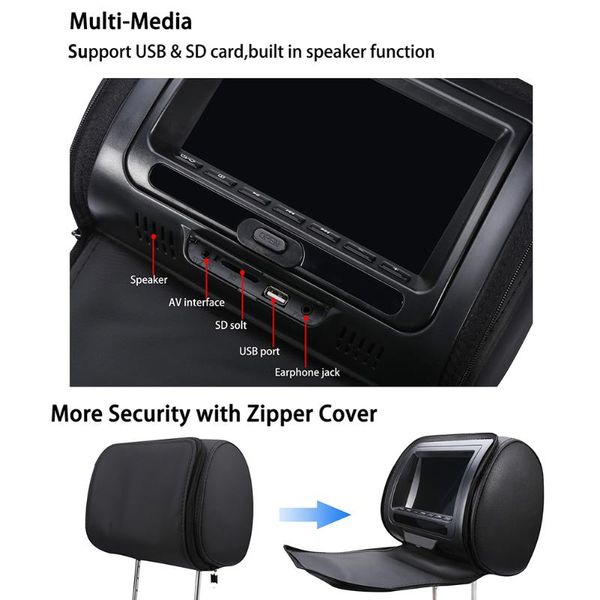 7 inch zipper cover speaker usb video hd infrared game multifunction lcd screen dvd player monitor adjustable car headrest
7 inch zipper cover speaker usb video hd infrared game multifunction lcd screen dvd player monitor adjustable car headrest