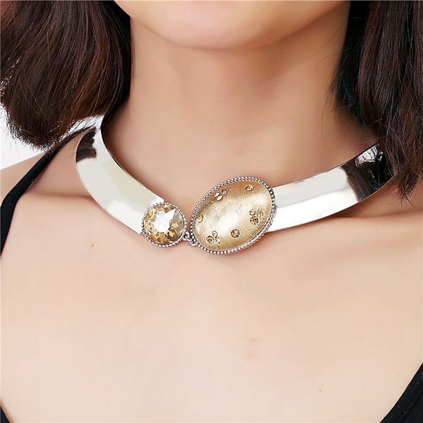 fashion 2018 gold/sliver vintage imitation collar necklace big crystal&oval alloy disc pendant necklace gift, Silver
fashion 2018 gold/sliver vintage imitation collar necklace big crystal&oval alloy disc pendant necklace gift, Silver