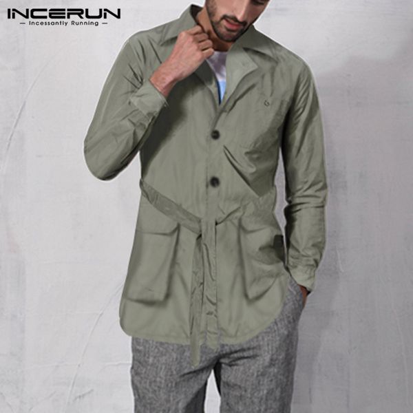 incerun winter men jackets long sleeve solid streetwear pockets lapel button fashion outerwear coat lace up mens overcoat 2019, Black;brown
incerun winter men jackets long sleeve solid streetwear pockets lapel button fashion outerwear coat lace up mens overcoat 2019, Black;brown