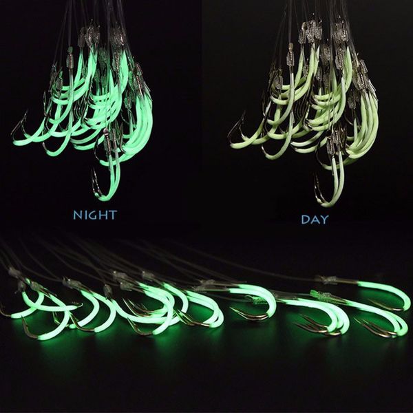 30 pcs/set luminous fishing hooks authentic barbed hook with fishing line overturned glow in the dark fish hook 12# 14# 16#
30 pcs/set luminous fishing hooks authentic barbed hook with fishing line overturned glow in the dark fish hook 12# 14# 16#